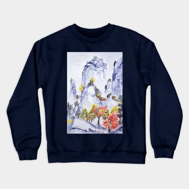 Chinese Mountain Crewneck Sweatshirt by Dearly Mu